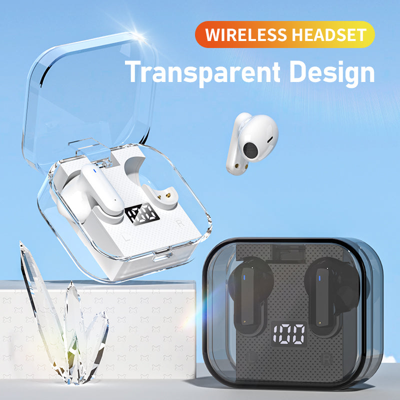 KALIO LY18 Half In-Ear Wireless Bluetooth Headset Noise Reduction Hi-Fi Headphones Lightweight TWS Earbuds with Transparent Charging Case KALIO LY18 Half In-Ear Wireless Bluetooth Headset Noise Reduction Hi-Fi Headphones Lightweight TWS Earbuds with Transparent Charging Case